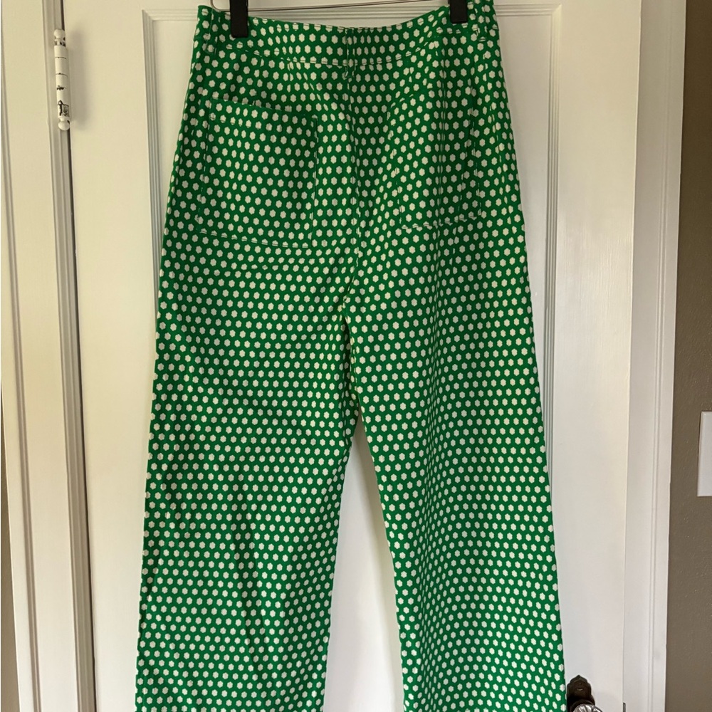 Maeve Green Polka Dot Cropped Pants - Picture 5 of 6
